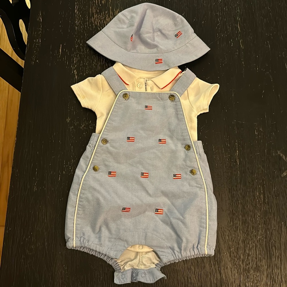 Janie and Jack Fourth of July matching set 3-6 months